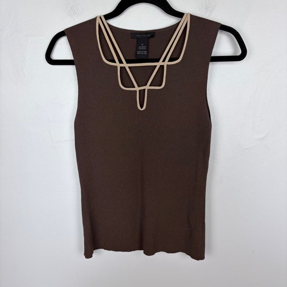 The Limited Vintage Strappy Tank Top Brown Rayon Nylon Blend Earthy Fairy Medium